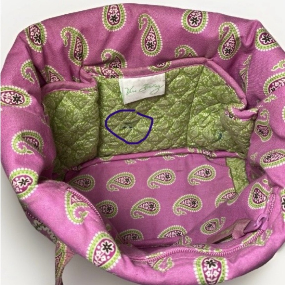 Vera Bradley Quilted Paisley Bermuda Pink Tote Bag Retired Handbag Purse - Picture 15 of 16